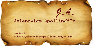 Jelenovics Apollinár névjegykártya
